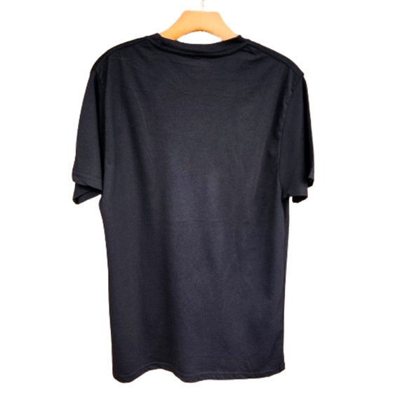 Mens M Holiday Time Black Retro Christmas Santa Claus Novelty T-Shirt - Picture 2 of 4